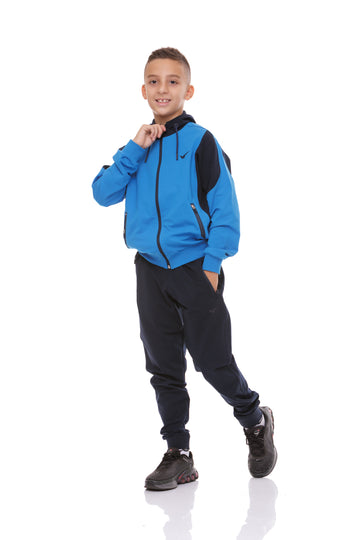 Детски спортен екип в синьо и тъмно синьо