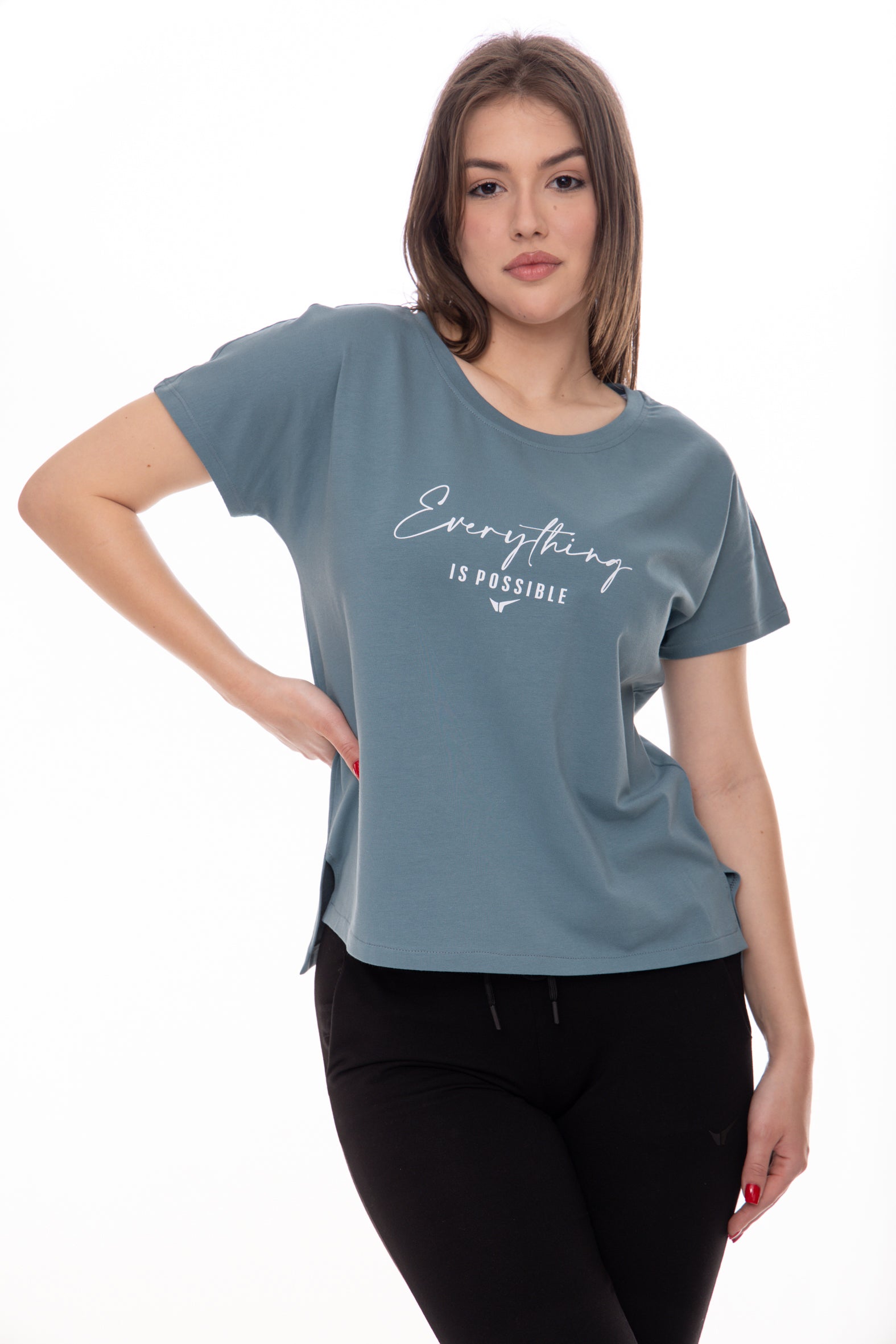 Дамска тениска в петрол