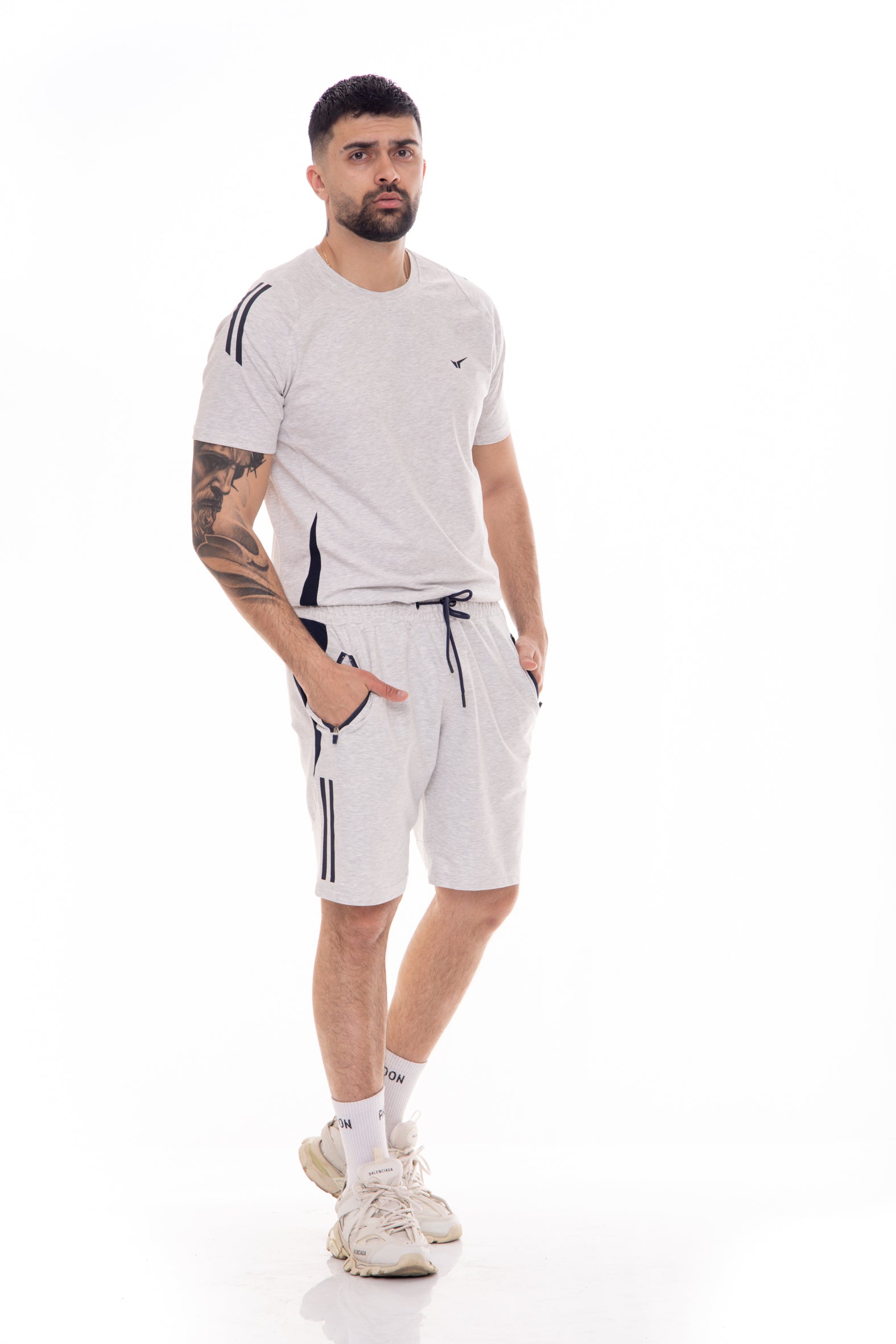 Мъжка тениска в светъл меланж