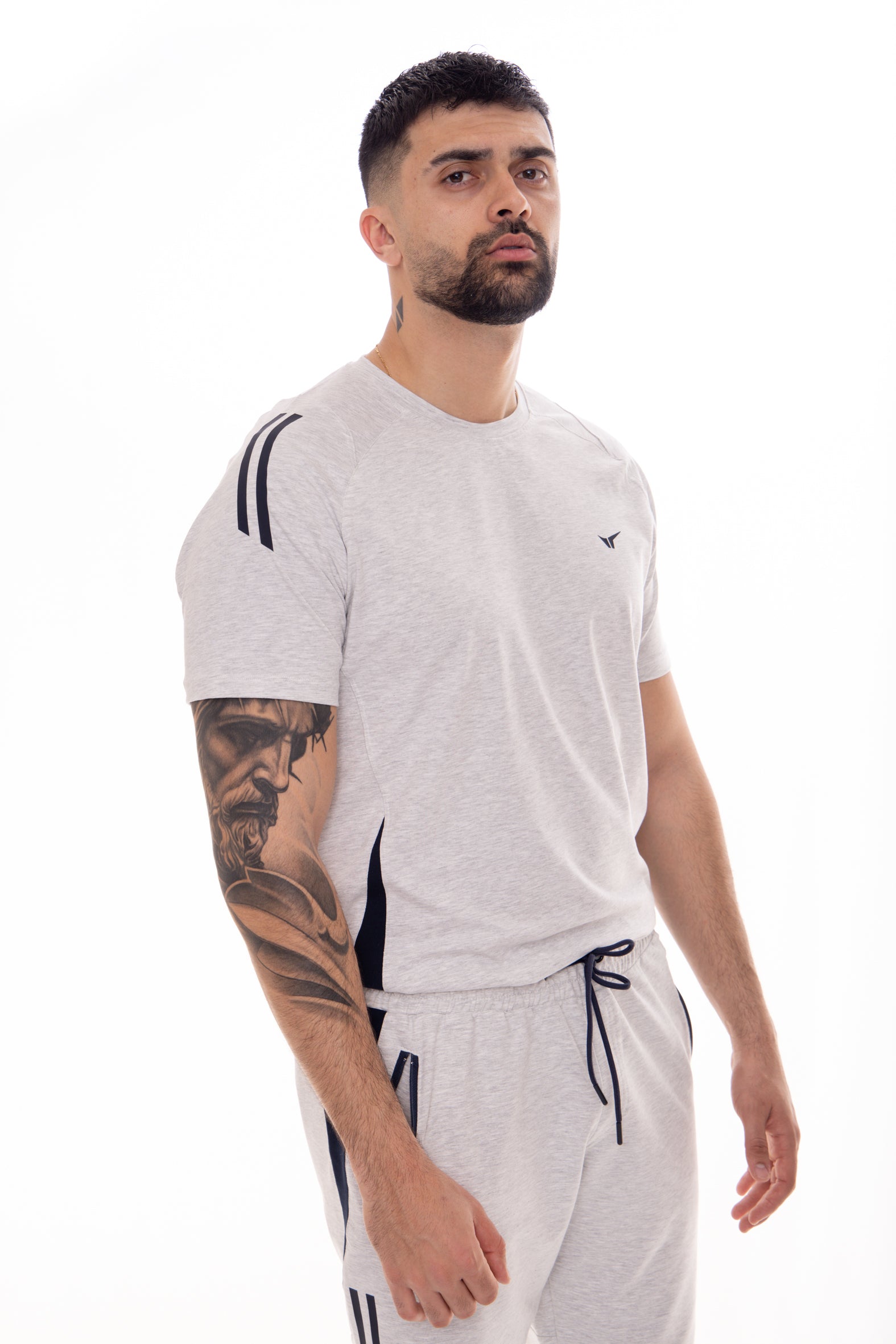 Мъжка тениска в светъл меланж