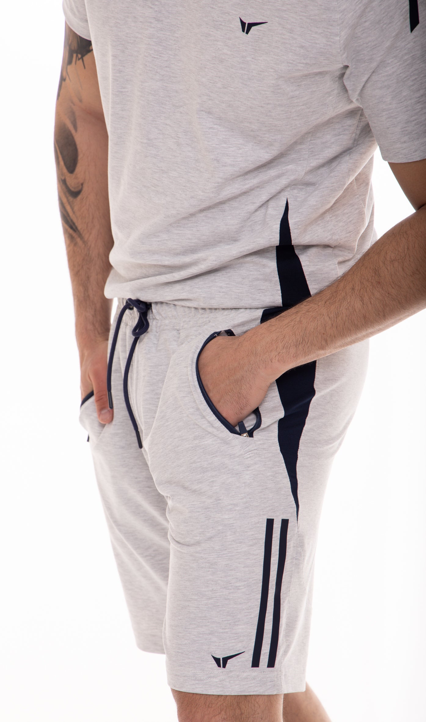 Мъжки шорти в светъл меланж