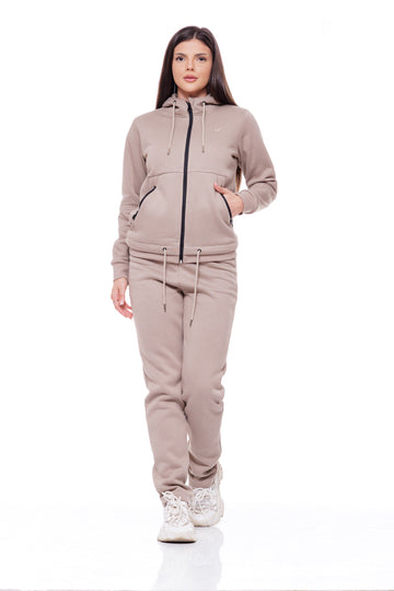 Дамски спортен ватиран екип в бежово 25-1100
