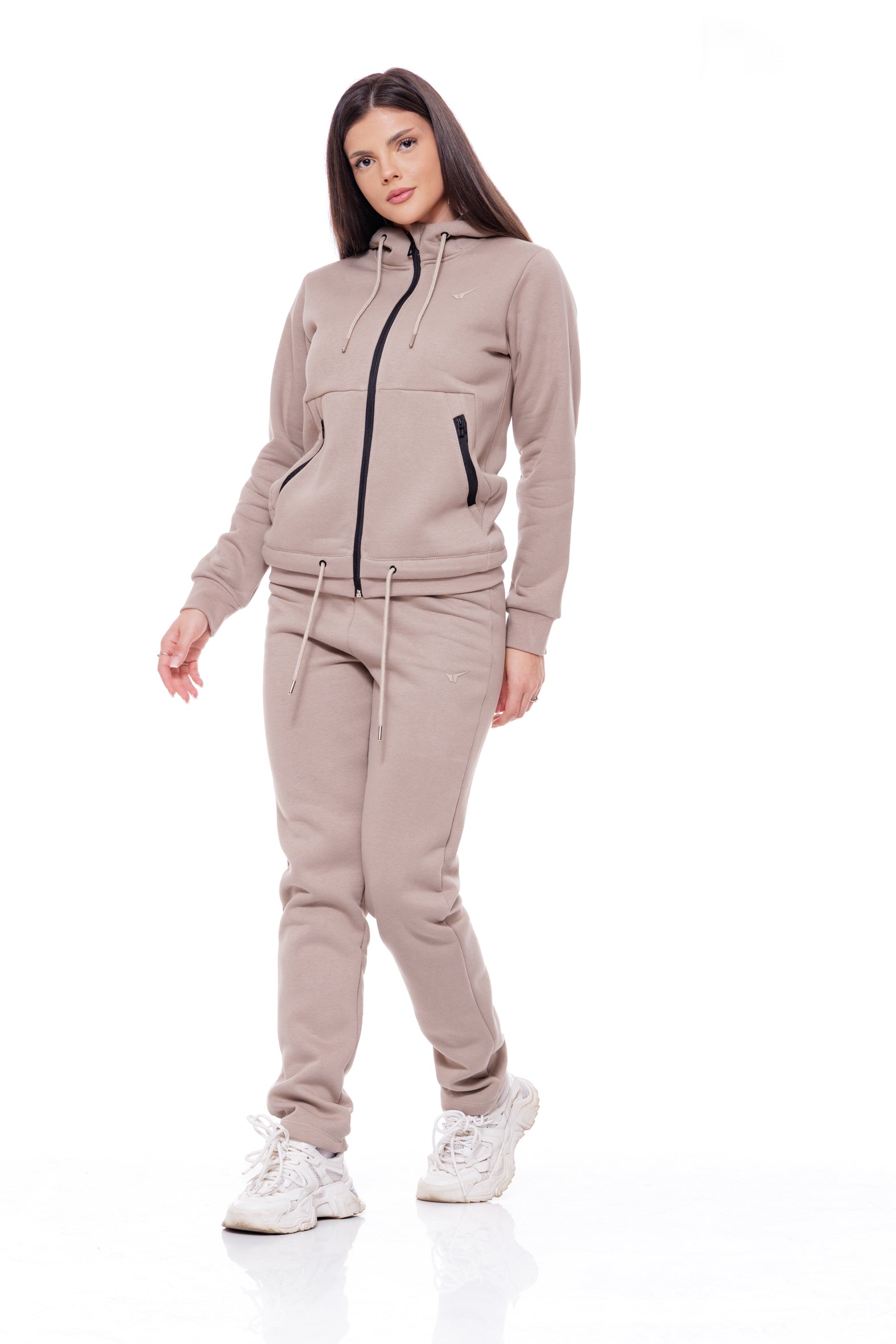 Дамски спортен ватиран екип в бежово 25-1100