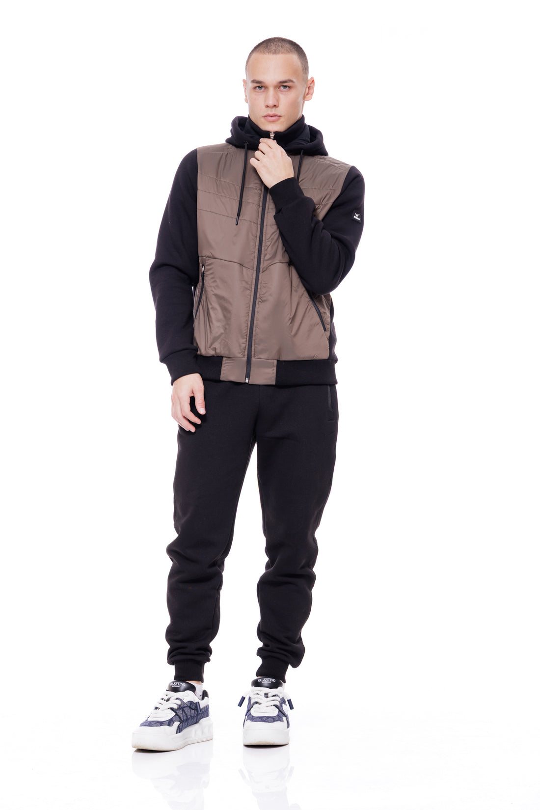 Мъжко ватирано анорак с шушляк 25-0097