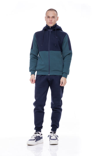Мъжки спортен ватиран екип в тъмносиньо и тъмнозелено 25-0094