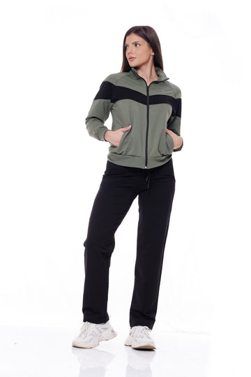 Дамски спортен екип в зелено 25-1082