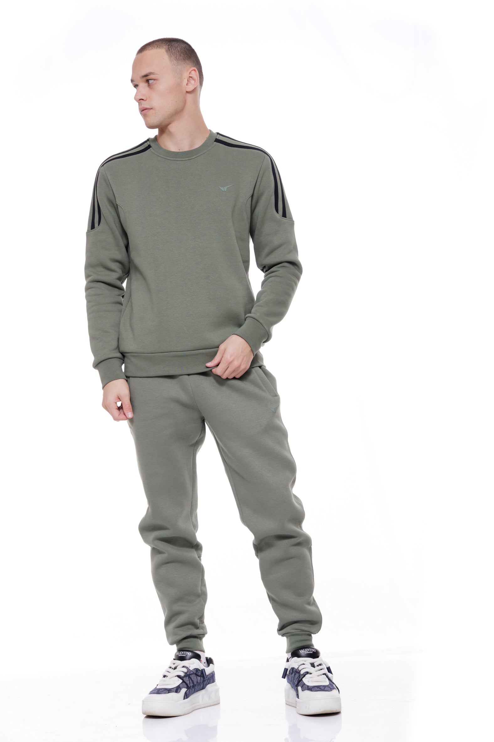 Мъжка спортна ватирана блуза в зелено