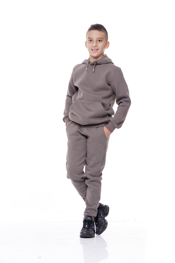 Детски спортен ватиран екип в цвят каки